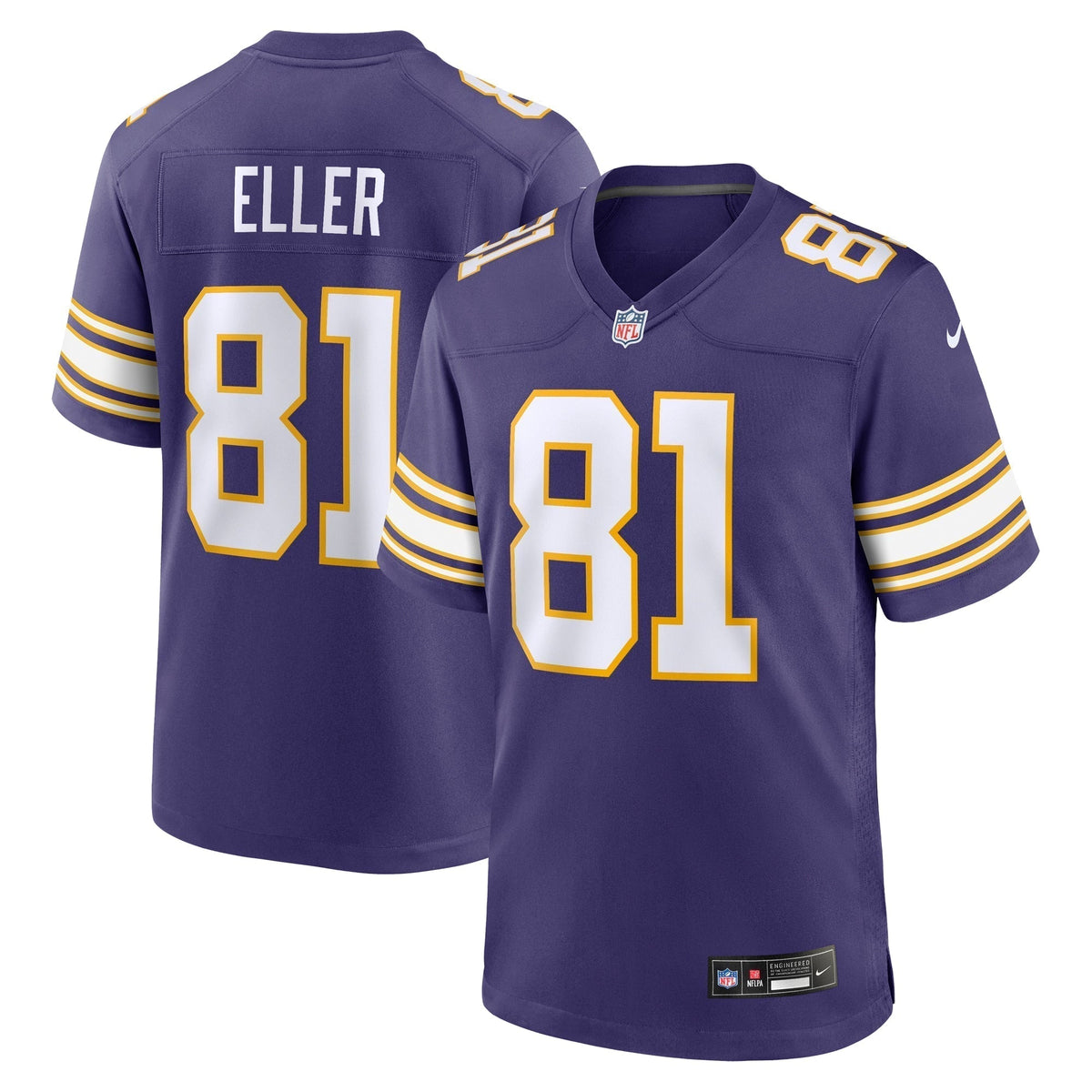 Carl Eller Minnesota Vikings Nike Classic Retired Jersey - Purple football jersey product view 1