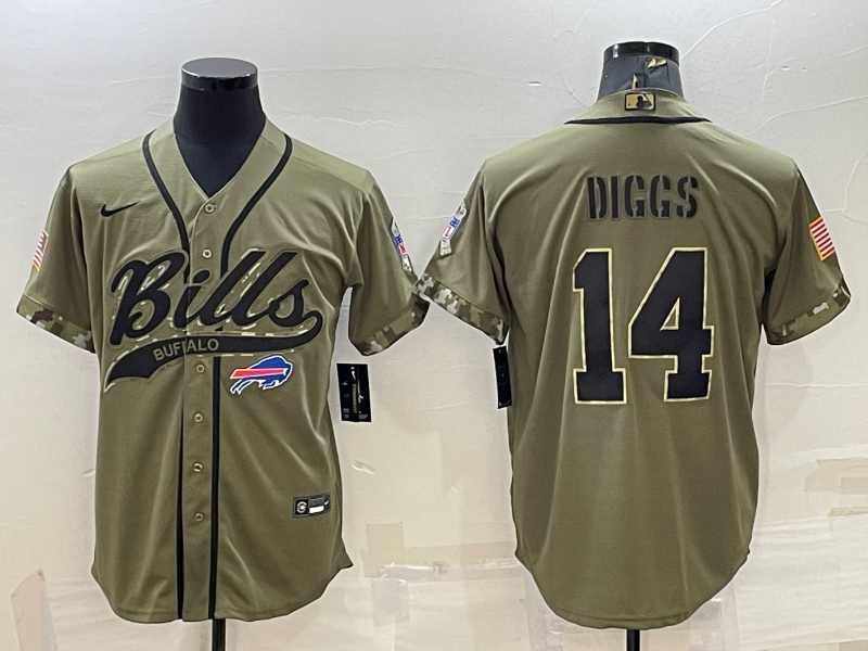 Men's Buffalo Bills Stefon Diggs #14 Olive 2022 Salute To Service Limited Jersey1 Joint Edition football jersey product view 1