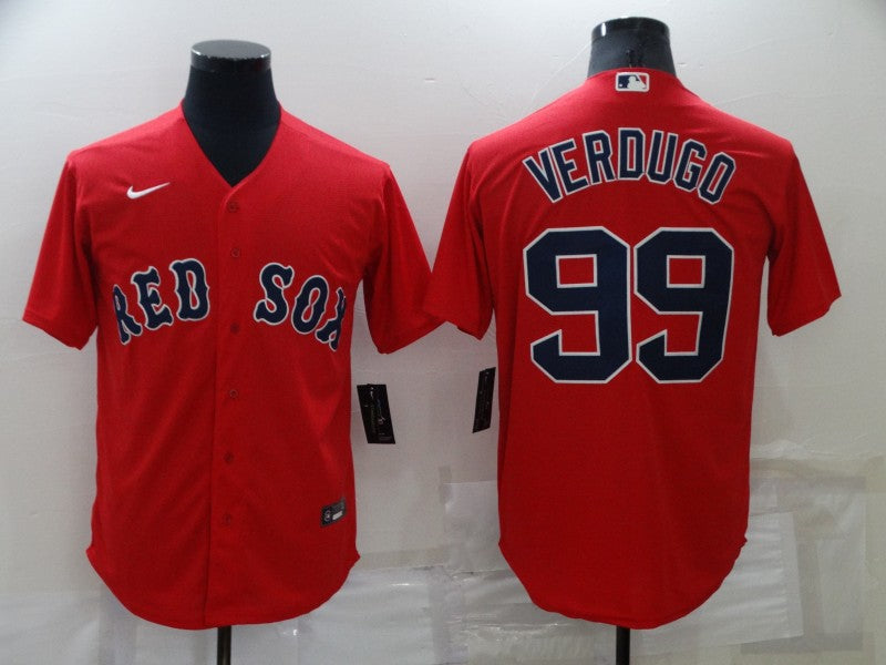 Men's Boston Red Sox Alex Verdugo #99 Red Replica Baseball Jersey1 baseball jersey product view 1