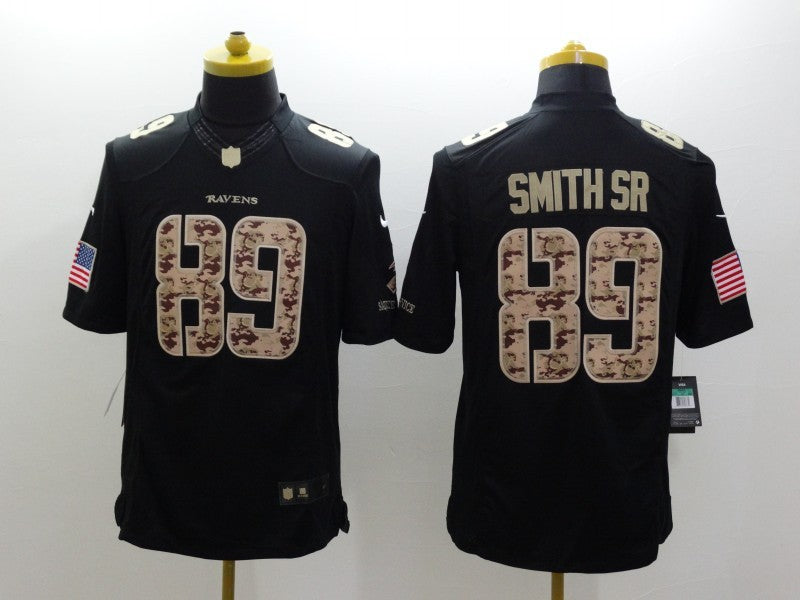 Men's Baltimore Ravens Steve Smith Sr #89 Black Game Player Jersey1 football jersey product view 1