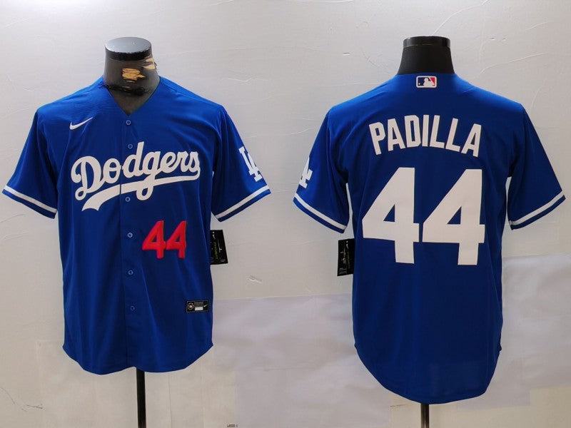 Men's Los Angeles Dodgers Vicente Padilla #44 Royal Replica Player Jersey1 baseball jersey product view 1