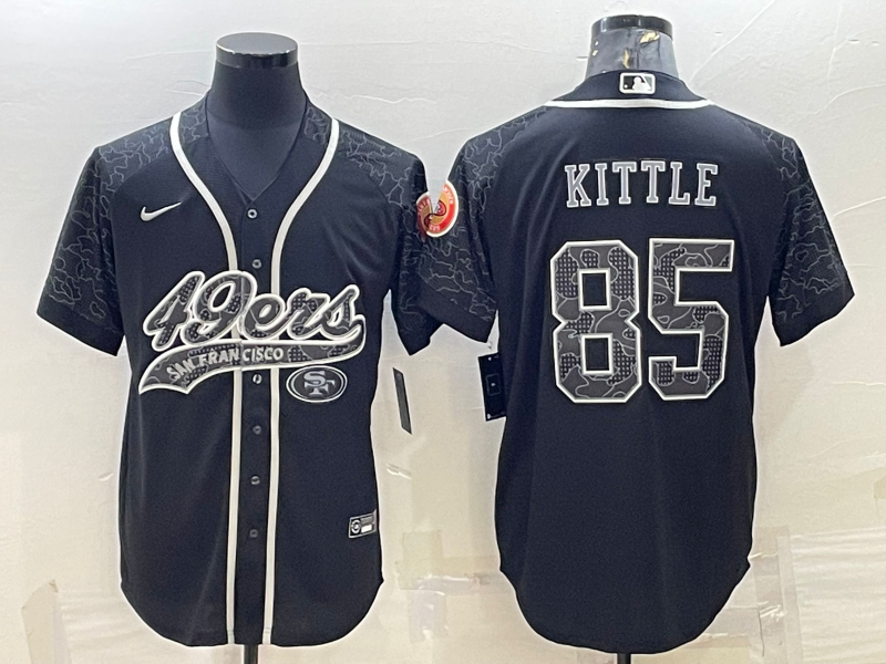 Men's San Francisco 49ers George Kittle #85 Black Retired Player RFLCTV Limited Jersey1 Joint Edition football jersey product view 1