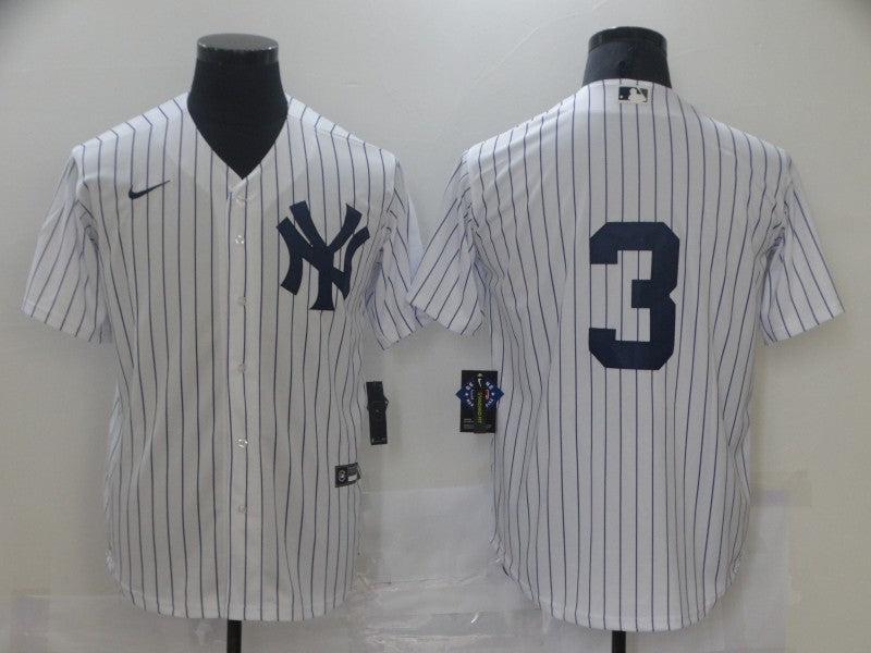 Men's New York Yankees Babe Ruth #3 White Home Replica Player Name Jersey1 baseball jersey product view 1