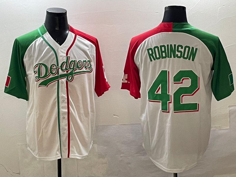 Men's Los Angeles Dodgers Jackie Robinson #42 White Player Jersey1 baseball jersey product view 1