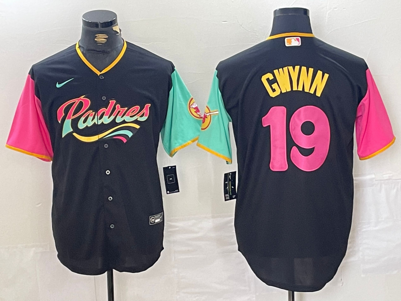 Men's San Diego Padres Tony Gwynn #19 Black City Connect Limited Player Jersey1 baseball jersey product view 1