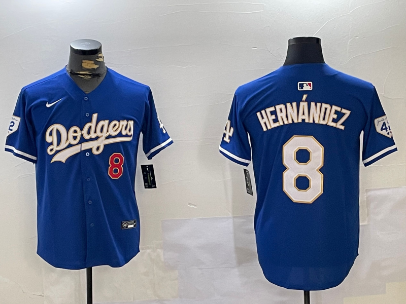 Men's Los Angeles Dodgers Enrique Hernandez #8 Blue Game Jersey1 baseball jersey product view 1