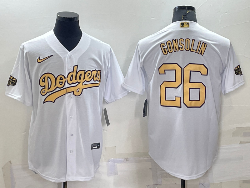 Men's Los Angeles Dodgers Tony Gonsolin #26 White Replica Baseball Jersey1 baseball jersey product view 1