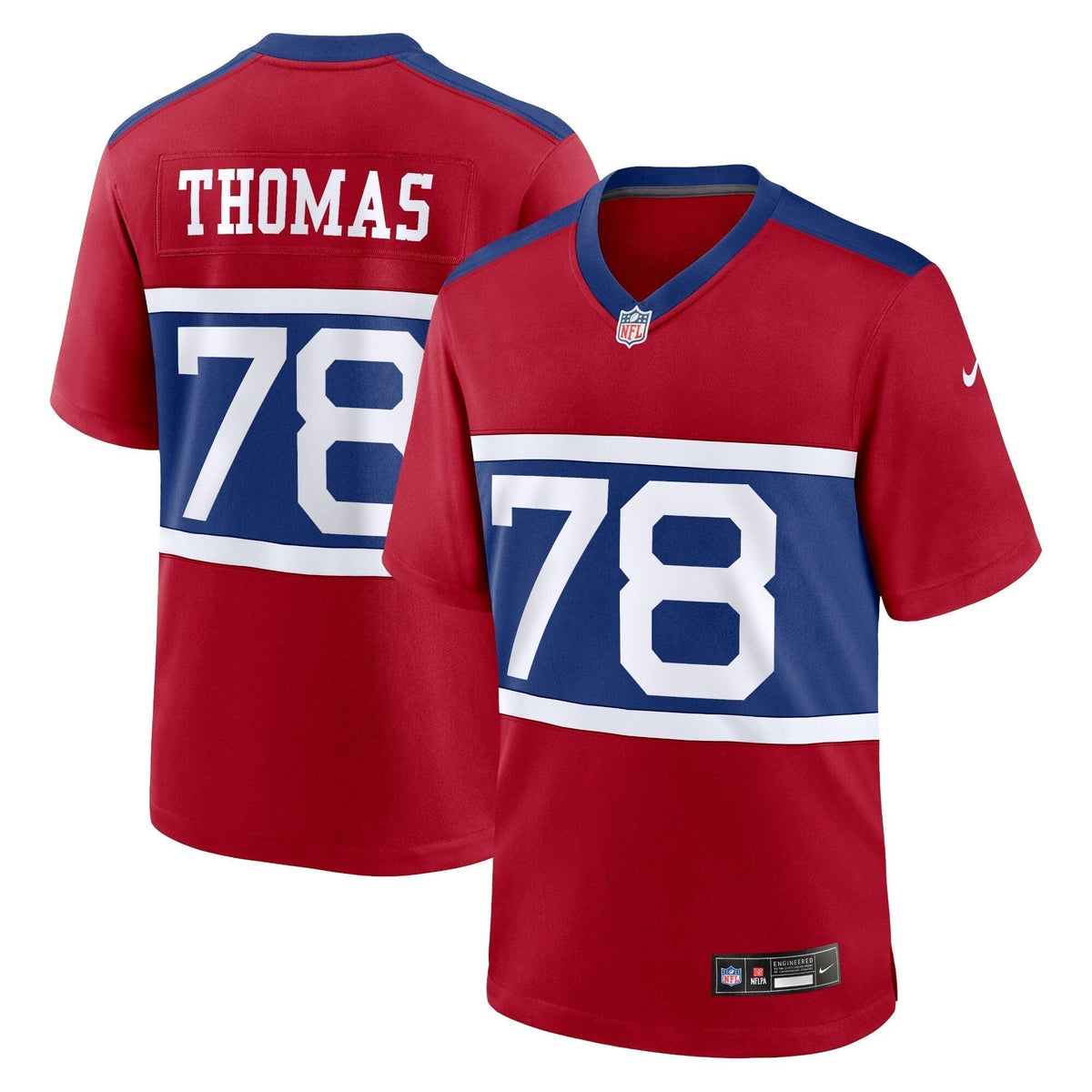 Andrew Thomas New York Giants Nike Alternate Game Jersey - Century Red football jersey product view 1