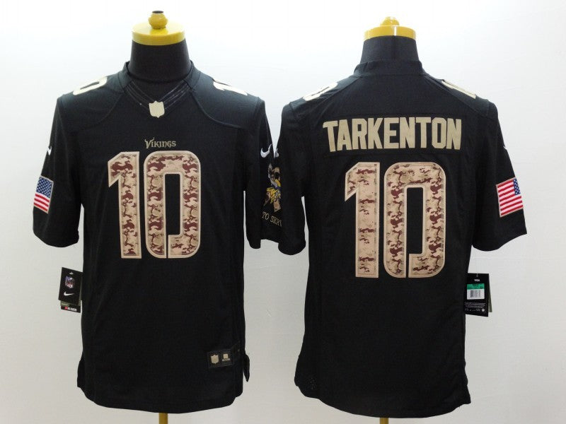 Men's Minnesota Vikings Fran Tarkenton #10 Black Game Player Jersey1 football jersey product view 1