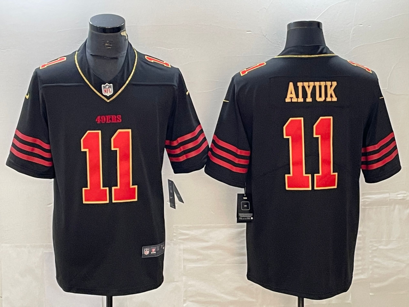 Men's San Francisco 49ers Brandon Aiyuk #11 Black Player Jersey1 football jersey product view 1
