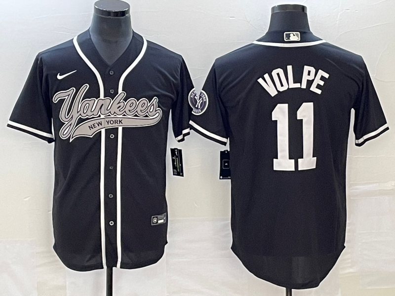 Men's New York Yankees Anthony Volpe #11 Black Player Jersey1 Joint Edition baseball jersey product view 1