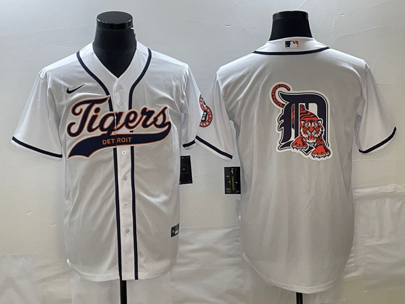 Men's Detroit Tigers White Replica Jersey Joint Edition baseball jersey product view 1