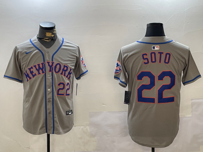 Men's New York Mets Juan Soto #22 Gray Player Jersey1 baseball jersey product view 1