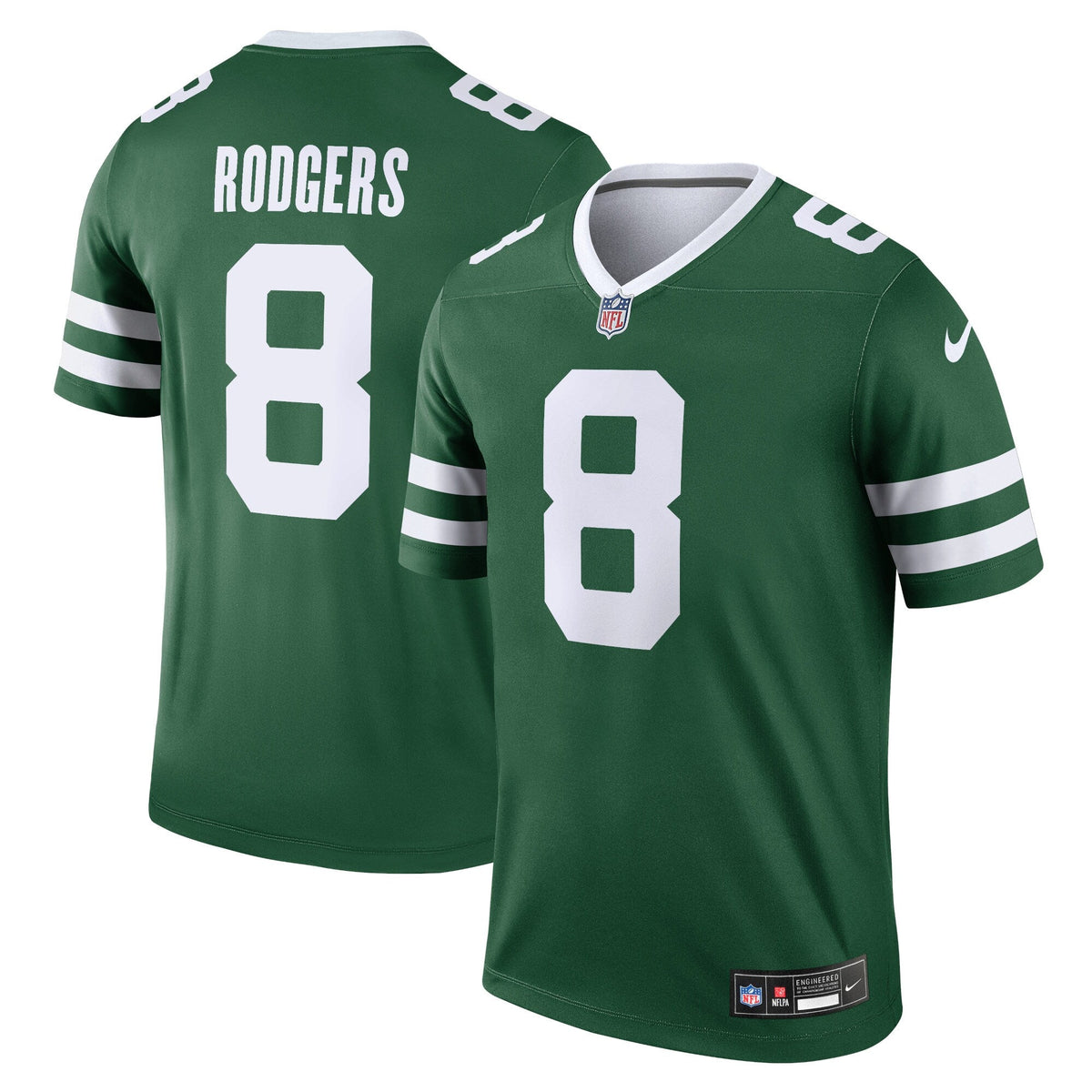 Aaron Rodgers New York Jets Nike Legend Jersey - Legacy Green football jersey product view 1