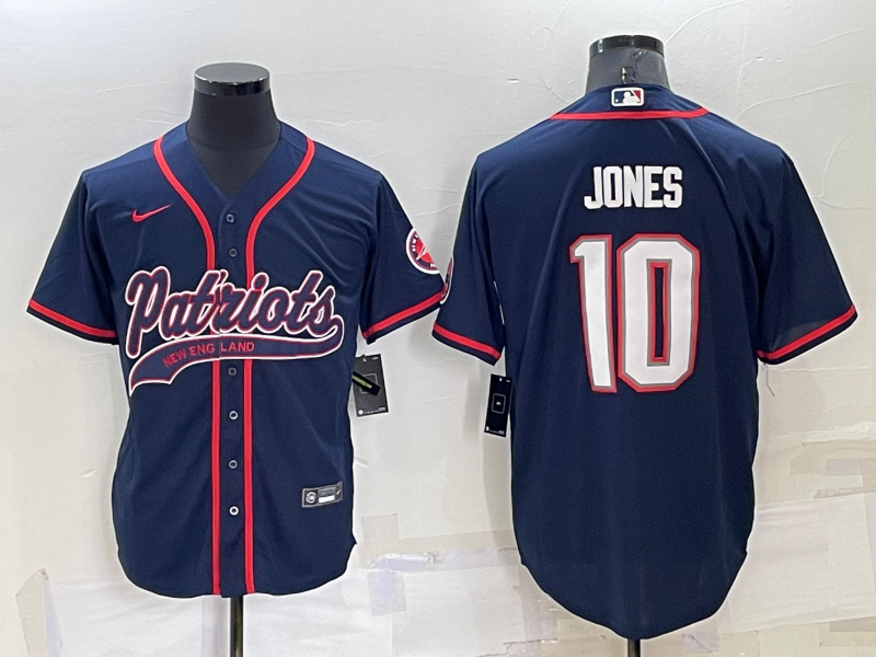 Men's New England Patriots Mac Jones #10 Navy Game Jersey1 Joint Edition football jersey product view 1