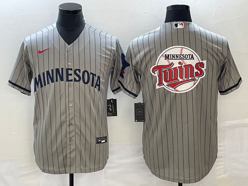 Men's Minnesota Twins Gray Alternate Replica Team Jersey1 baseball jersey product view 1