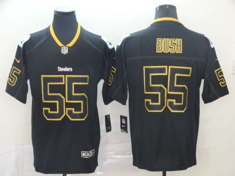 Men's Pittsburgh Steelers Devon Bush Jr. #55 Black Alternate Game Jersey1 football jersey product view 1