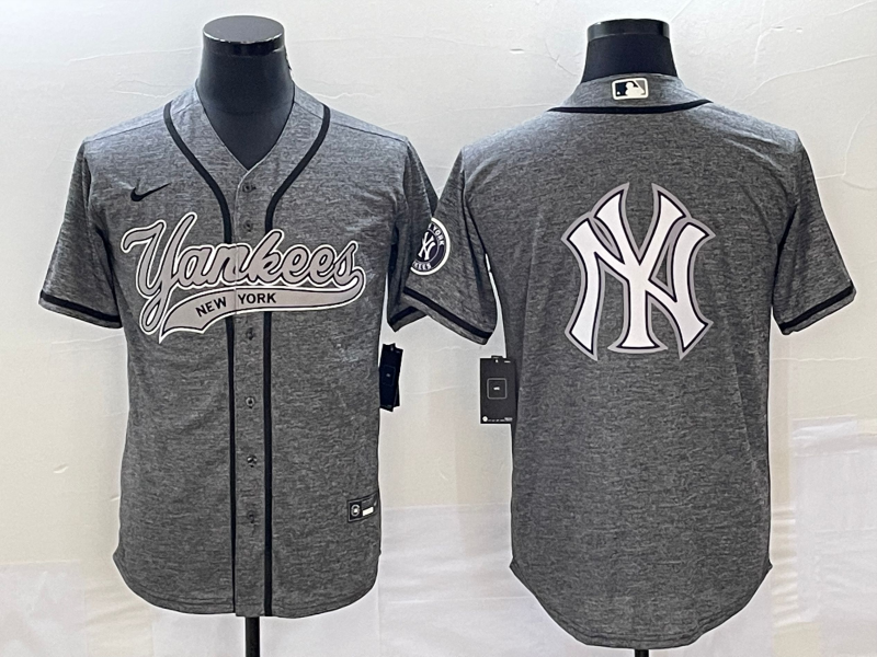 Men's New York Yankees Gray Replica Player Jersey1 Joint Edition baseball jersey product view 1