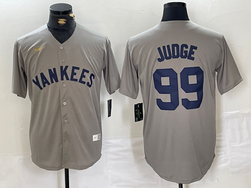 Men's New York Yankees Aaron Judge #99 Gray Road Cooperstown Collection Player Jersey1 baseball jersey product view 1