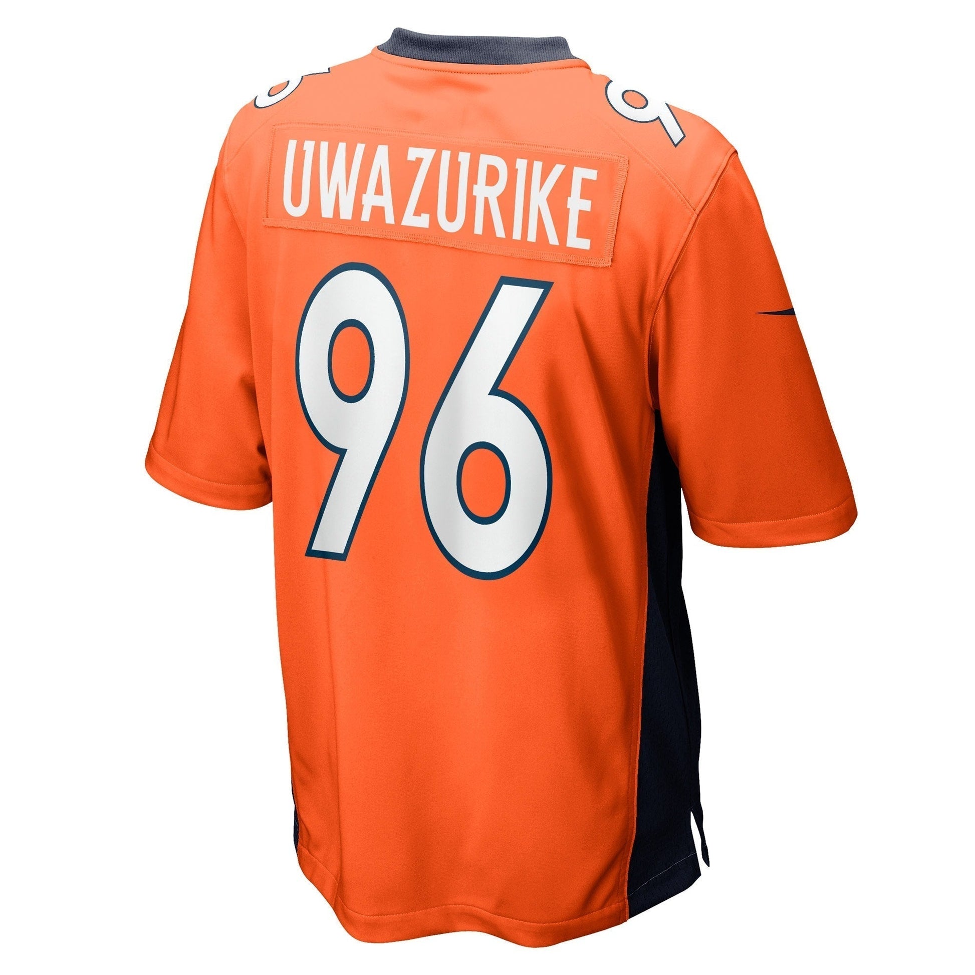 Eyioma Uwazurike Denver Broncos Nike Game Jersey - Orange football jersey product view 3
