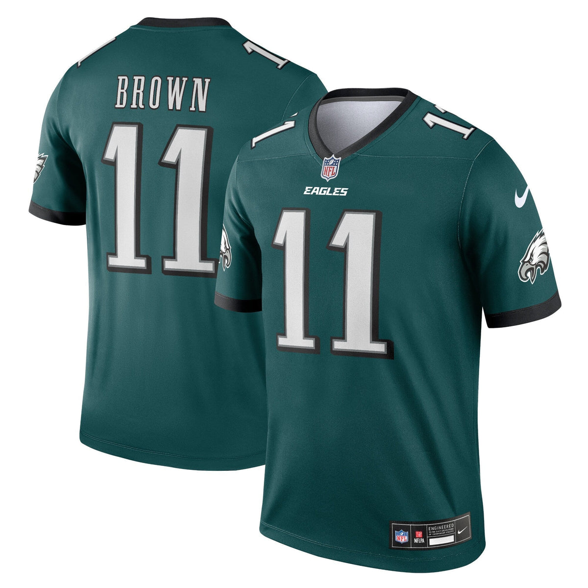 A.J. Brown Philadelphia Eagles Nike Legend Jersey - Midnight Green football jersey product view 1