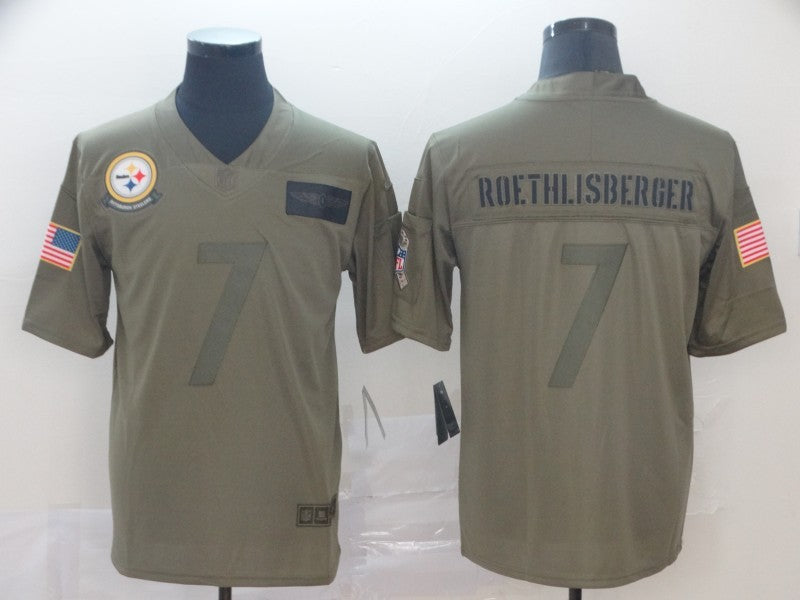Men's Pittsburgh Steelers Ben Roethlisberger #7 Brown Game Jersey1 football jersey product view 1