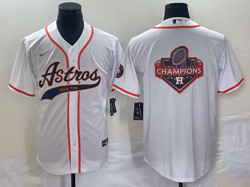 Men's Houston Astros White Replica Player Jersey1 Joint Edition baseball jersey product view 1