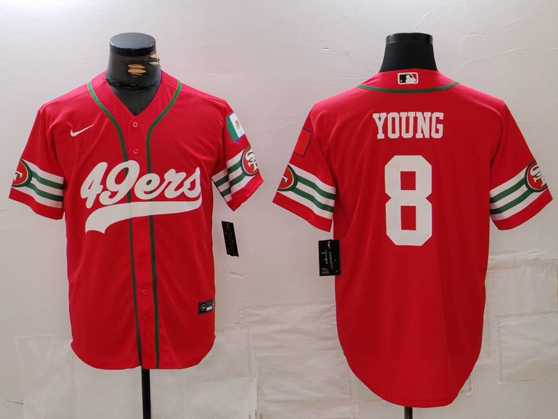 Men's San Francisco 49ers Steve Young #8 Scarlet Player Game Jersey1 football jersey product view 1