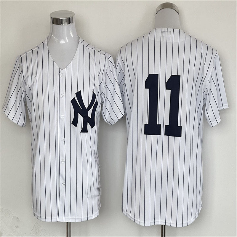 New York Yankees #11 White Home Replica Player Name Jersey Baseball Jerseys baseball jersey product view 1