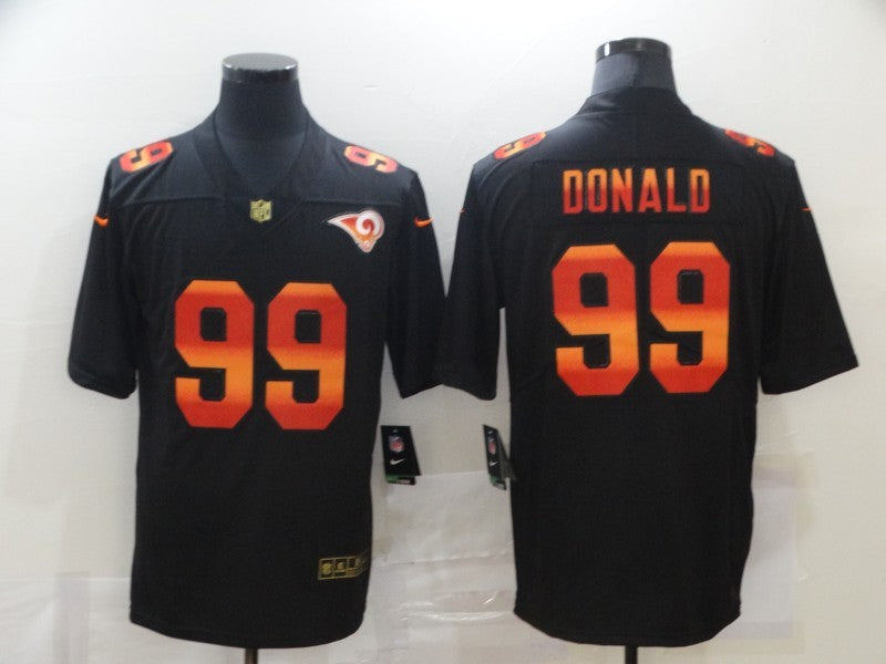 Men's Los Angeles Rams Aaron Donald #99 Black Player Game Jersey1 football jersey product view 1