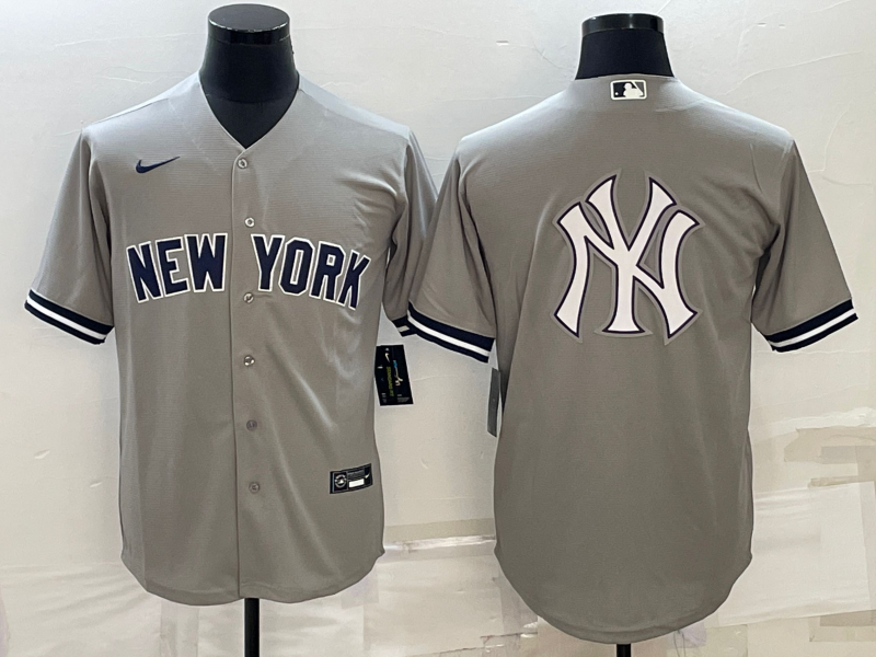 Men's New York Yankees Gray Replica Player Jersey1 baseball jersey product view 1