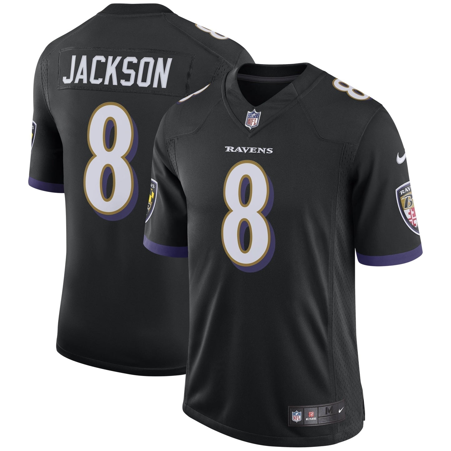 Lamar Jackson Baltimore Ravens Nike Speed Machine Limited Jersey - Black football jersey product view 1