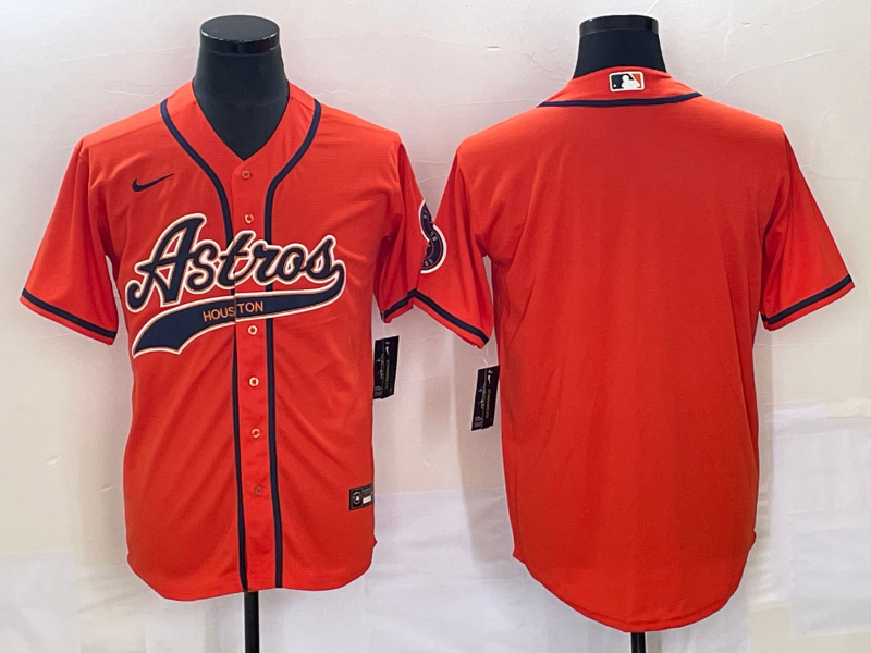 Men's Houston Astros Orange Replica Blank Jersey Joint Edition baseball jersey product view 1