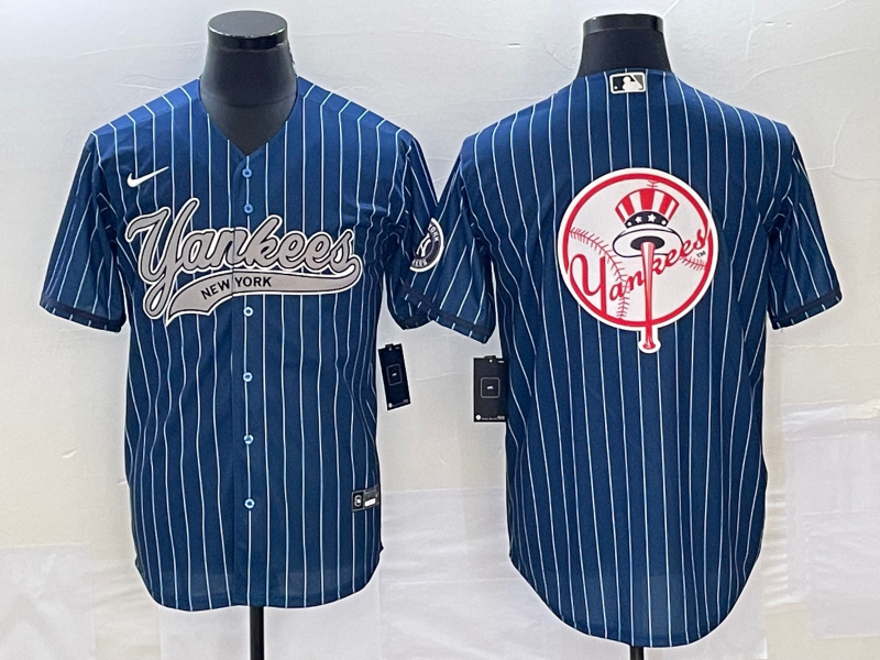 Men's New York Yankees Blue Replica Team Jersey1 Joint Edition baseball jersey product view 1