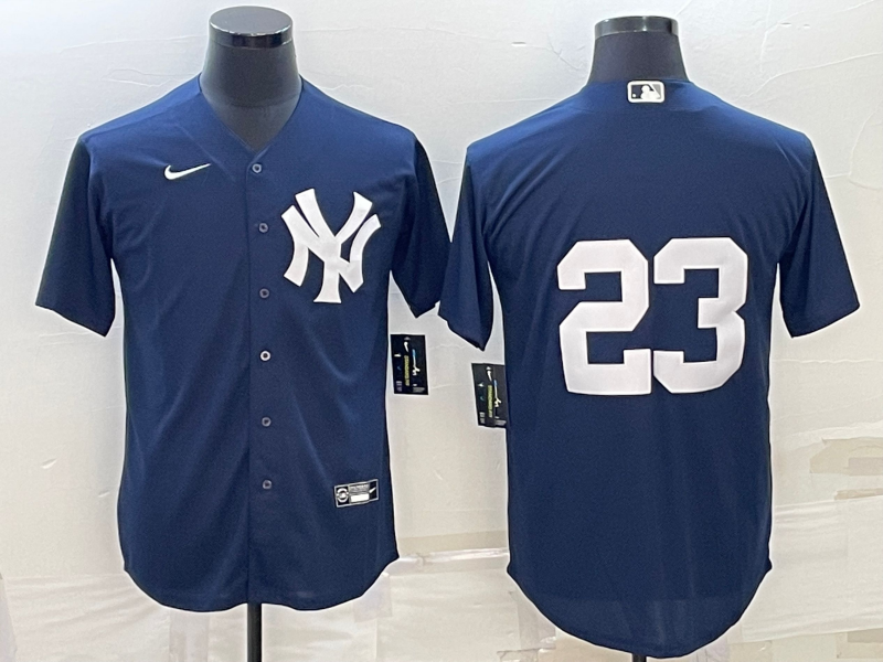 Men's New York Yankees Don Mattingly #23 Navy Replica Player Name Jersey1 baseball jersey product view 1