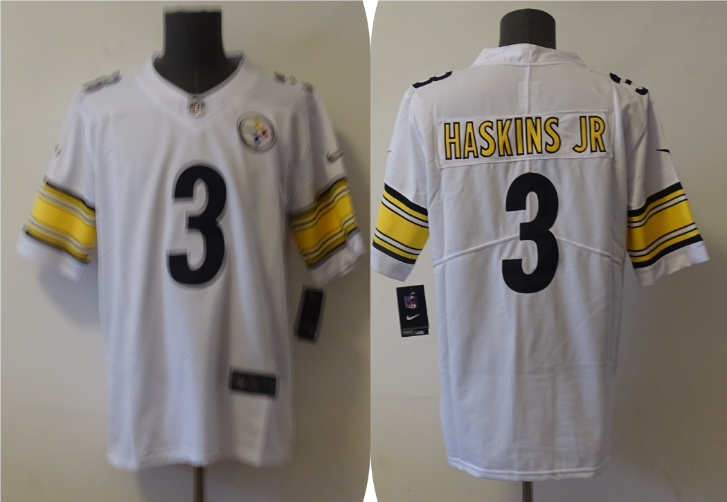 Men's Pittsburgh Steelers Dwayne Haskins Jr. #3 White Game Jersey1 football jersey product view 1