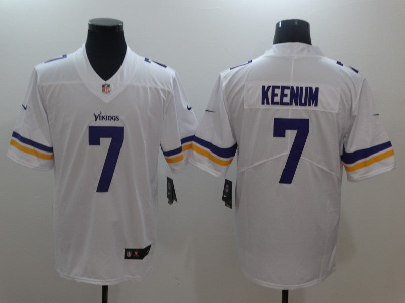Men's Minnesota Vikings Case Keenum #7 White Game Jersey1 football jersey product view 1