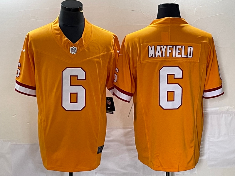 Men's Tampa Bay Buccaneers Baker Mayfield #6 Orange Throwback Game Jersey1 football jersey product view 1
