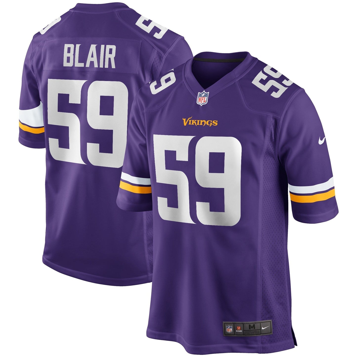 Matt Blair Minnesota Vikings Nike Game Retired Jersey - Purple football jersey product view 1