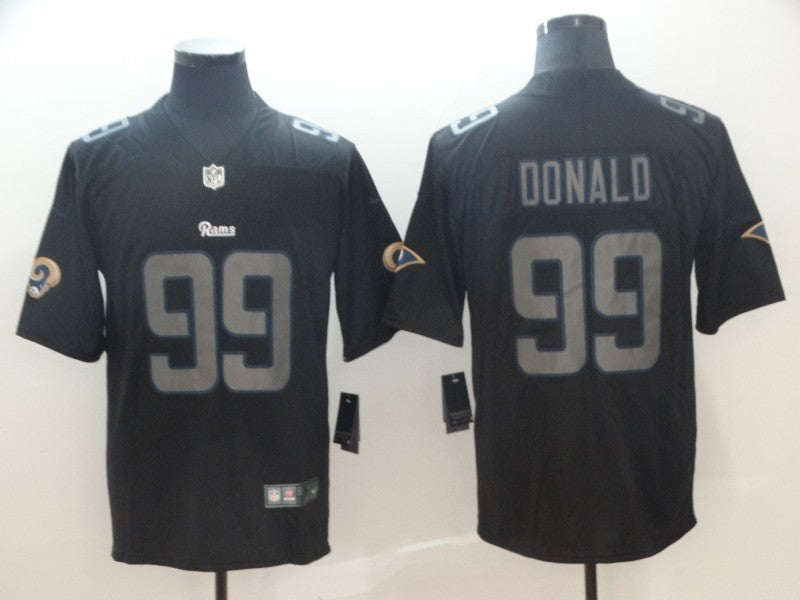 Men's Los Angeles Rams #99 Aaron Donald Black Authentic Game Jersey1 football jersey product view 1