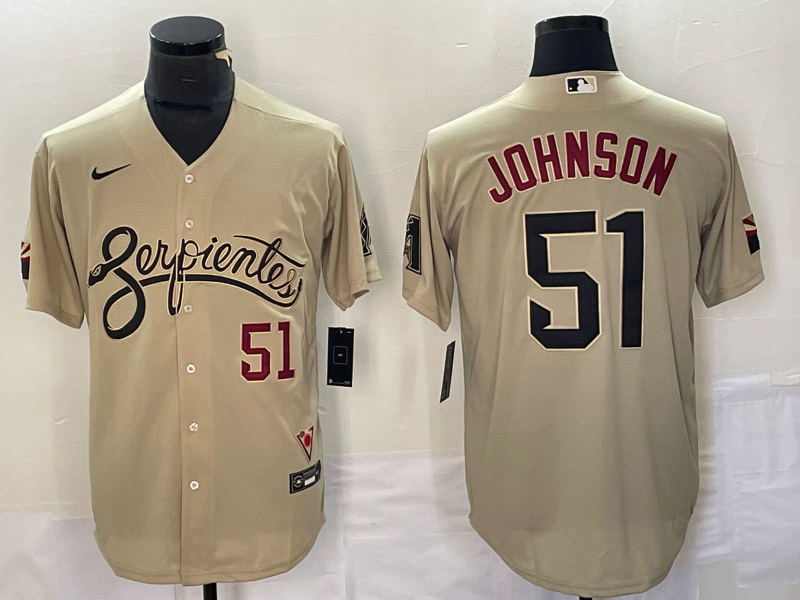 Men's Arizona Diamondbacks Randy Johnson #51 Sand City Connect Replica Player Jersey1 baseball jersey product view 1