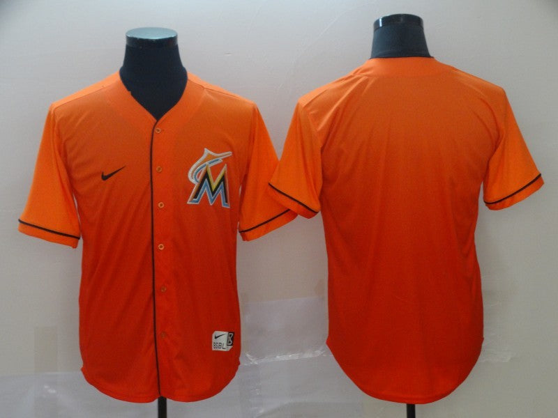 Men's Miami Marlins Orange Gradient Replica Blank Jersey1 baseball jersey product view 1