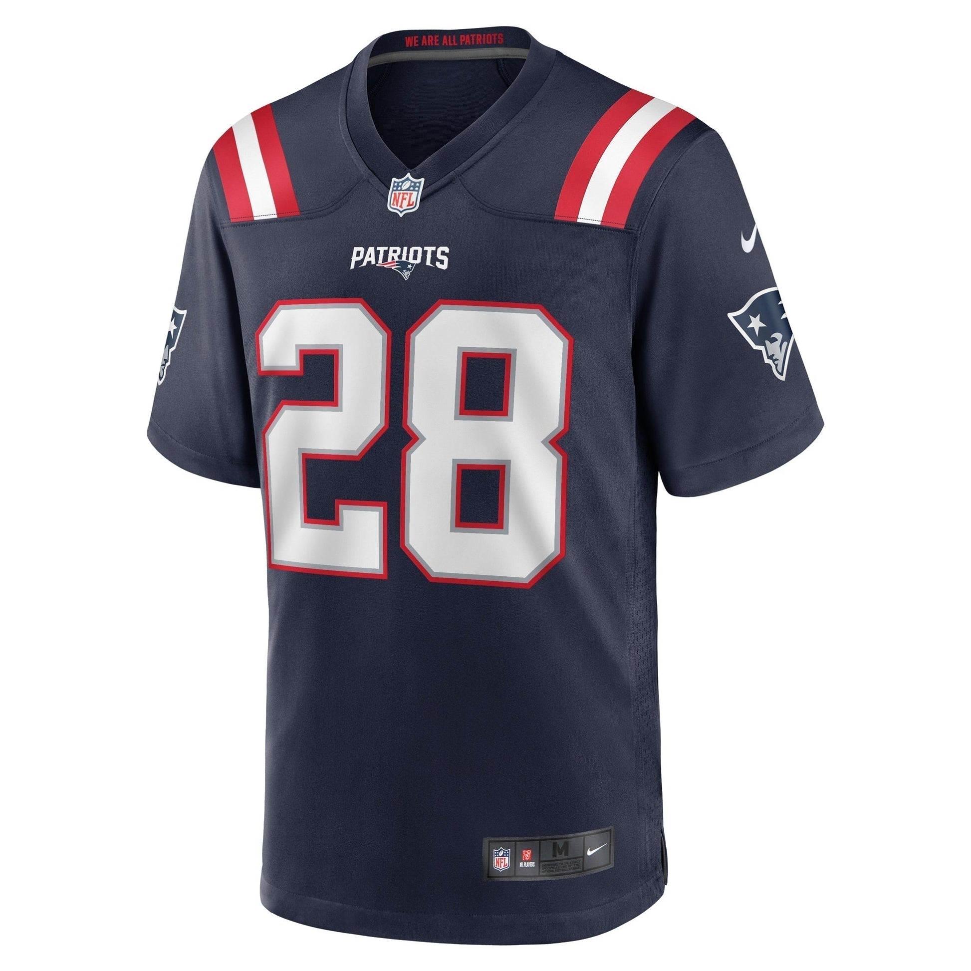 Ameer Speed New England Patriots Nike Team Game Jersey - Navy football jersey product view 2