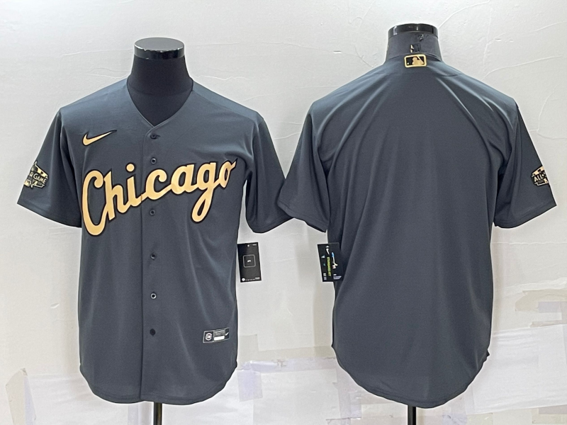 Men's Chicago White Sox Dark Gray Replica Blank Jersey1 baseball jersey product view 1