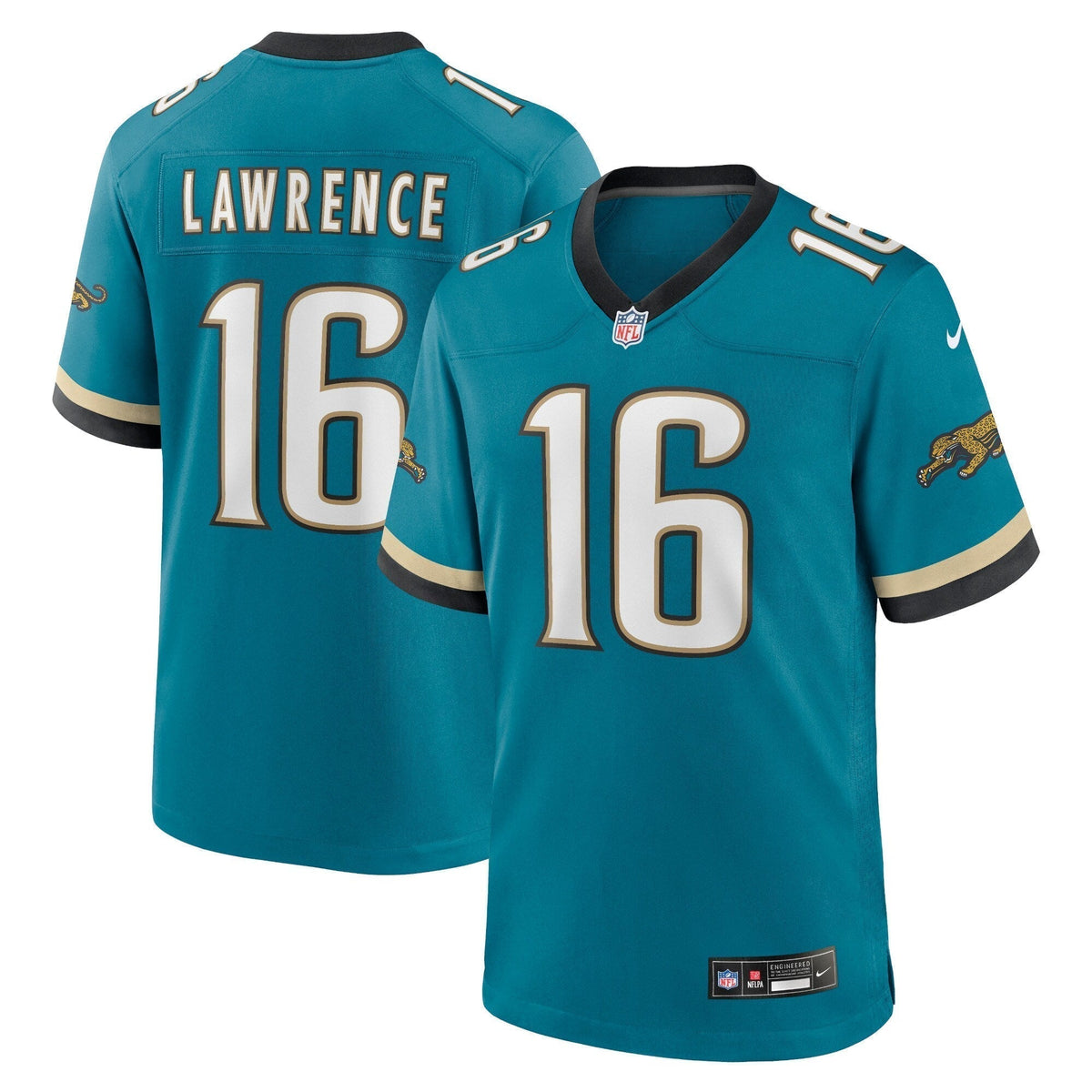 Trevor Lawrence Jacksonville Jaguars Nike Prowler Throwback Game Jersey - Teal football jersey product view 1