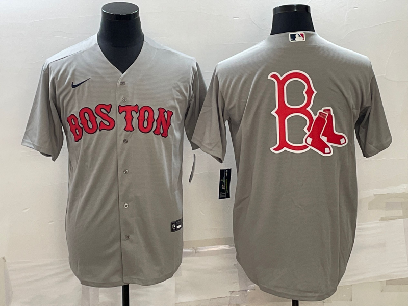 Men's Boston Red Sox Gray Alternate Replica Player Jersey baseball jersey product view 1