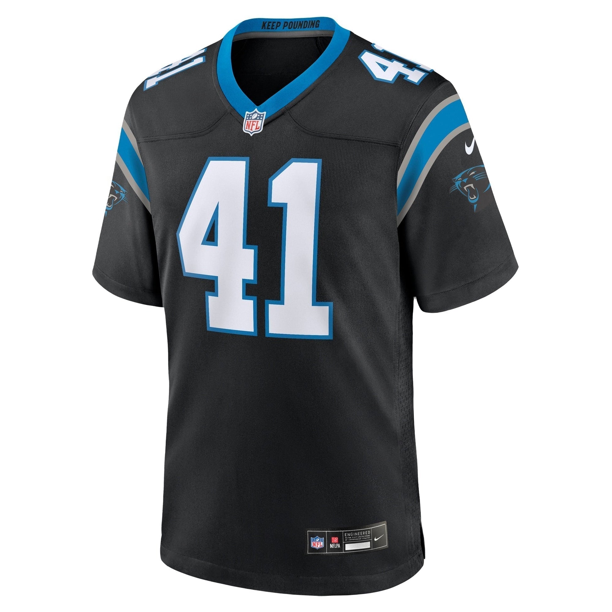Spencer Brown Carolina Panthers Nike Team Game Jersey - Black football jersey product view 2