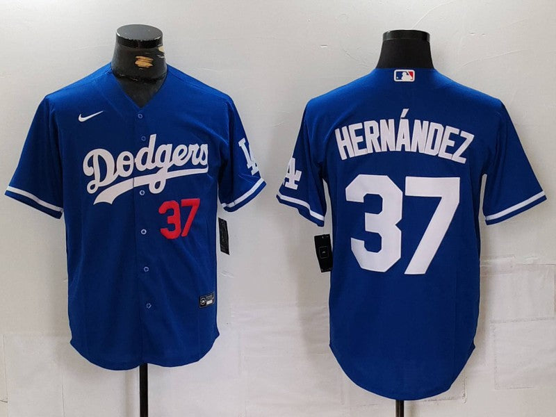 Men's Los Angeles Dodgers Teoscar Hernandez #37 Royal Limited Player Jersey1 baseball jersey product view 1