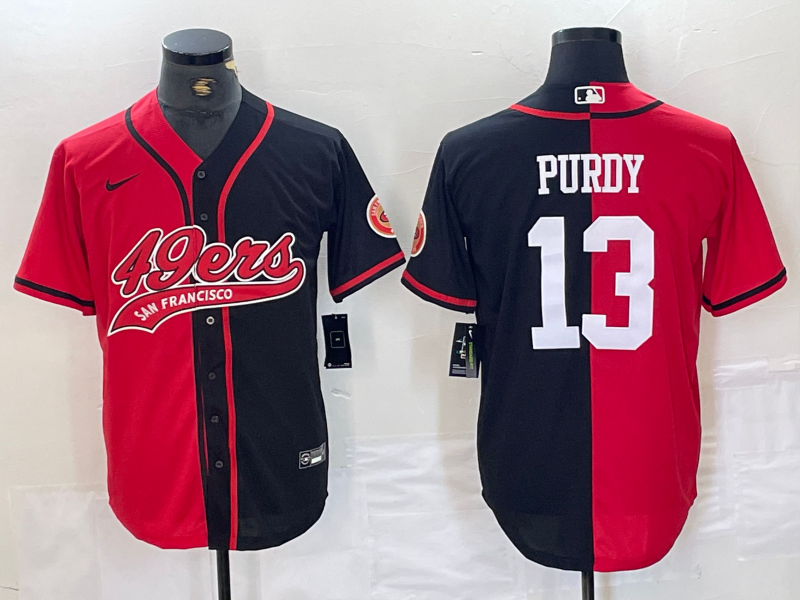 Men's San Francisco 49ers Brock Purdy #13 Red/Black Game Player Jersey1 Joint Edition football jersey product view 1