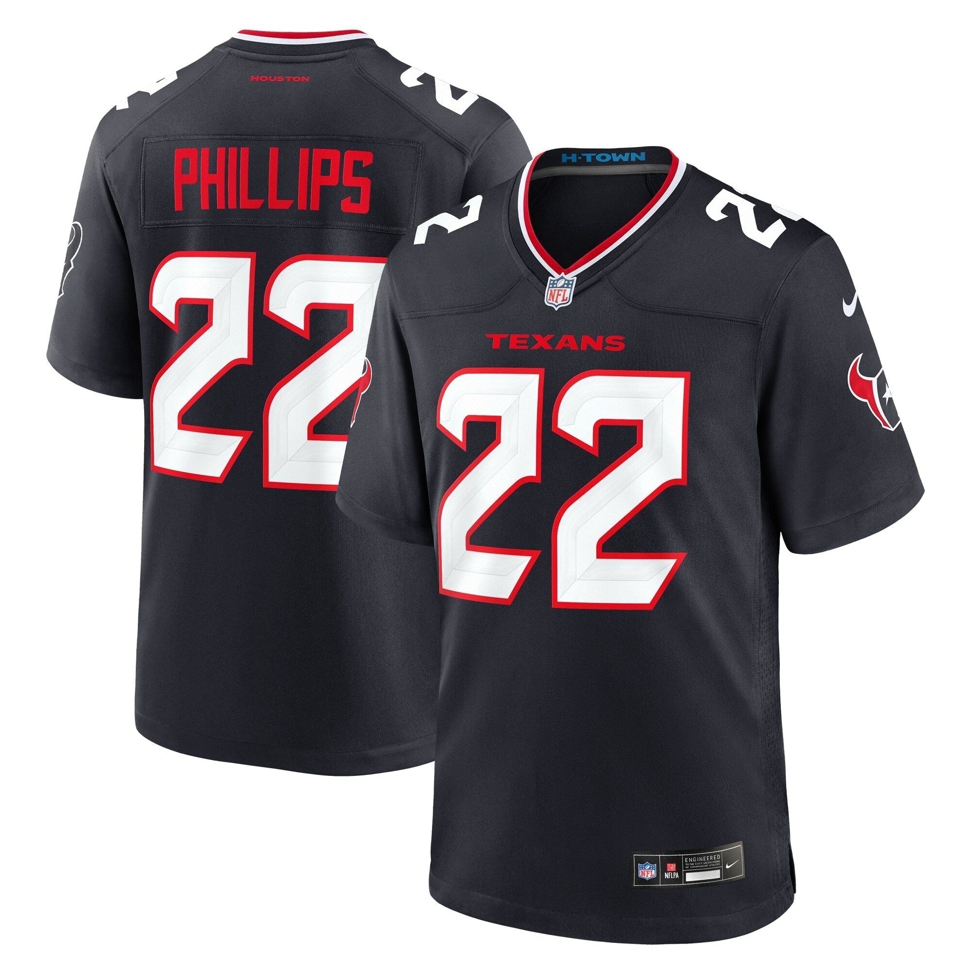 Jacob Phillips Houston Texans Nike Game Jersey - Navy football jersey product view 1